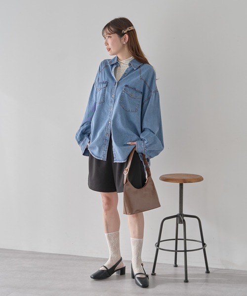 earth music&ecology（アースミュージックアンドエコロジー）の「【2026SS】ウエスタンデニムシャツ（シャツ/ブラウス・レディース・ライトインディゴブルー/ブルー系その他・FREE）」の19枚目の写真