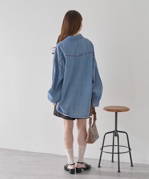 earth music&ecology（アースミュージックアンドエコロジー）の「【2026SS】ウエスタンデニムシャツ（シャツ/ブラウス・レディース・ライトインディゴブルー/ブルー系その他・FREE）」の21枚目の写真