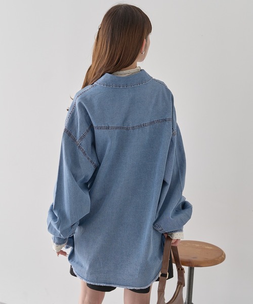 earth music&ecology（アースミュージックアンドエコロジー）の「【2026SS】ウエスタンデニムシャツ（シャツ/ブラウス・レディース・ライトインディゴブルー/ブルー系その他・FREE）」の16枚目の写真