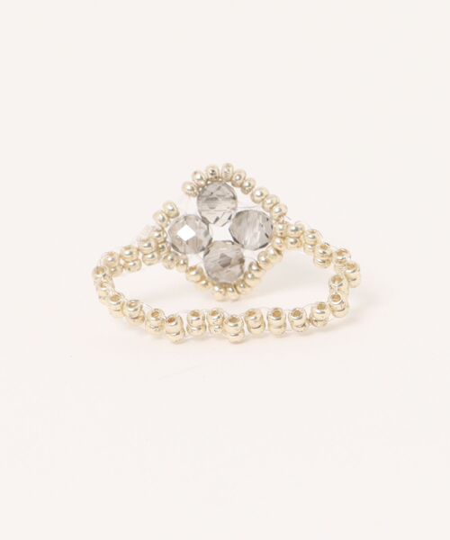 tone（トーン）の「【marumusubi】flower glass ring(MA)（リング・レディース・シルバー・FREE）」の2枚目の写真