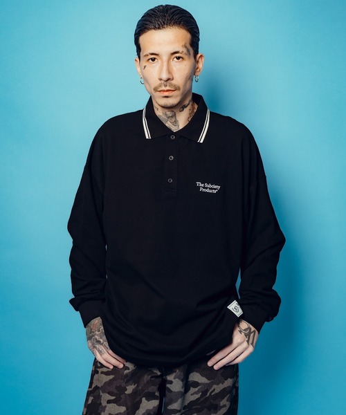 Subciety(サブサエティ)の「Seed stitch polo shirt(ポロシャツ・メンズ・ネイビー/ブラック/チャコールグレー・SMALL/MEDIUM/LARGE/X-LARGE)」の7枚目の写真