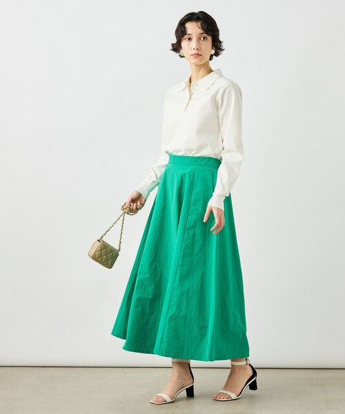 NOLLEY’S（ノーリーズ）の「《手洗い可能》コットンテックスポロニット（ニット/セーター・レディース・アイボリー/キャメル/ネイビー・38）」の4枚目の写真