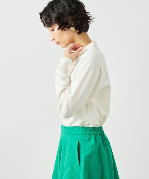 NOLLEY’S（ノーリーズ）の「《手洗い可能》コットンテックスポロニット（ニット/セーター・レディース・アイボリー/キャメル/ネイビー・38）」の14枚目の写真