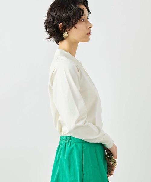 NOLLEY’S（ノーリーズ）の「《手洗い可能》コットンテックスポロニット（ニット/セーター・レディース・アイボリー/キャメル/ネイビー・38）」の16枚目の写真