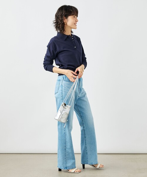 NOLLEY’S（ノーリーズ）の「《手洗い可能》コットンテックスポロニット（ニット/セーター・レディース・アイボリー/キャメル/ネイビー・38）」の19枚目の写真