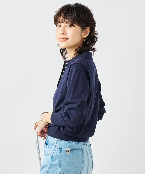 NOLLEY’S（ノーリーズ）の「《手洗い可能》コットンテックスポロニット（ニット/セーター・レディース・アイボリー/キャメル/ネイビー・38）」の21枚目の写真