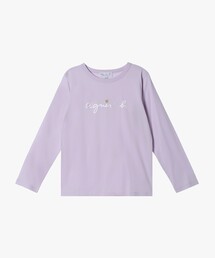 agnes b. | キッズ ロゴ ハート プリント コットン 長袖 Tシャツ(Tシャツ/カットソー)