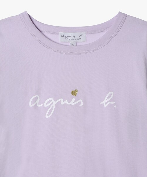 agnes b.（アニエスベー）の「キッズ ロゴ ハート プリント コットン 長袖 Tシャツ（Tシャツ/カットソー・キッズ・パープル系その他・8YEAR/4YEAR/6YEAR/12YEAR/10YEAR）」の5枚目の写真