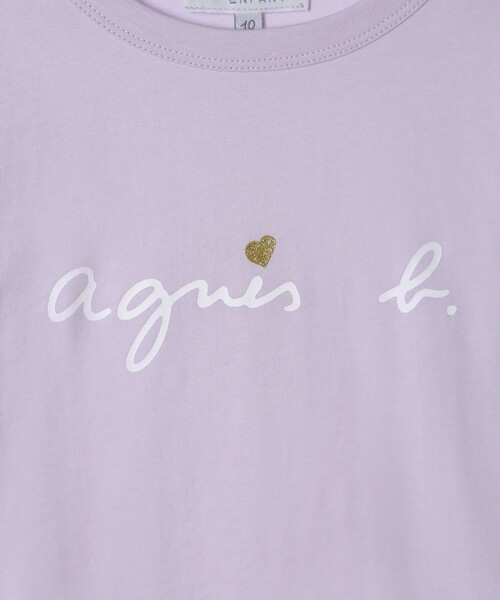 agnes b.（アニエスベー）の「キッズ ロゴ ハート プリント コットン 長袖 Tシャツ（Tシャツ/カットソー・キッズ・パープル系その他・8YEAR/4YEAR/6YEAR/12YEAR/10YEAR）」の2枚目の写真