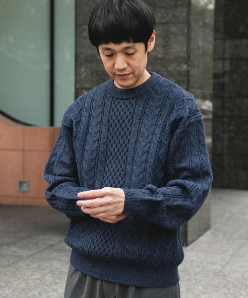 URBAN RESEARCH DOORS(アーバンリサーチドアーズ)の「アランニットクルーネックプルオーバー(ニット/セーター・メンズ・ネイビー/オフホワイト/ブラック・MEDIUM/LARGE)」の17枚目の写真