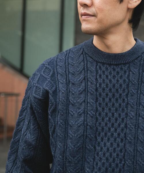 URBAN RESEARCH DOORS(アーバンリサーチドアーズ)の「アランニットクルーネックプルオーバー(ニット/セーター・メンズ・ネイビー/オフホワイト/ブラック・MEDIUM/LARGE)」の19枚目の写真