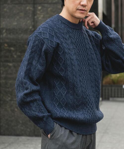 URBAN RESEARCH DOORS(アーバンリサーチドアーズ)の「アランニットクルーネックプルオーバー(ニット/セーター・メンズ・ネイビー/オフホワイト/ブラック・MEDIUM/LARGE)」の20枚目の写真