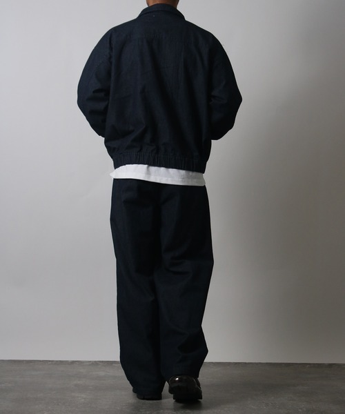 NYLAUS(ナイラス)の「【Nylaus】ワンタック センタープレス ワイドパンツ スラックス デニムパンツ セットアップ対応(その他パンツ・メンズ・ブラウン/インディゴブルー/ブラック系その他/ブラック・L/M)」の9枚目の写真