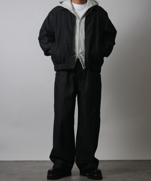 NYLAUS(ナイラス)の「【Nylaus】ワンタック センタープレス ワイドパンツ スラックス デニムパンツ セットアップ対応(その他パンツ・メンズ・ブラウン/インディゴブルー/ブラック系その他/ブラック・L/M)」の16枚目の写真