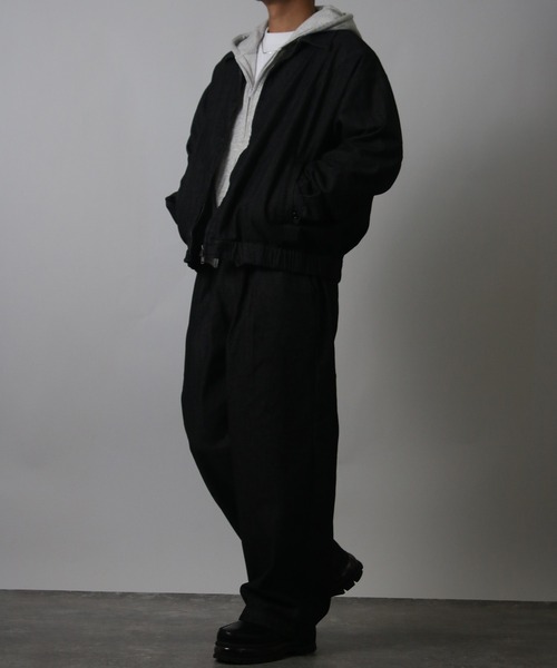 NYLAUS(ナイラス)の「【Nylaus】ワンタック センタープレス ワイドパンツ スラックス デニムパンツ セットアップ対応(その他パンツ・メンズ・ブラウン/インディゴブルー/ブラック系その他/ブラック・L/M)」の18枚目の写真