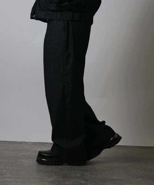 NYLAUS(ナイラス)の「【Nylaus】ワンタック センタープレス ワイドパンツ スラックス デニムパンツ セットアップ対応(その他パンツ・メンズ・ブラウン/インディゴブルー/ブラック系その他/ブラック・L/M)」の14枚目の写真