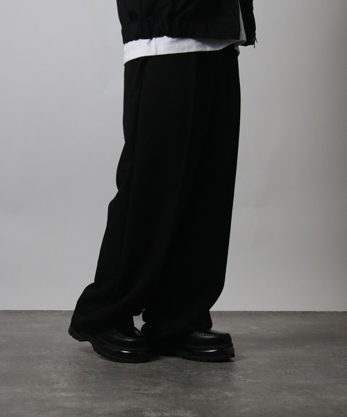 NYLAUS(ナイラス)の「【Nylaus】ワンタック センタープレス ワイドパンツ スラックス デニムパンツ セットアップ対応(その他パンツ・メンズ・ブラウン/インディゴブルー/ブラック系その他/ブラック・L/M)」の21枚目の写真