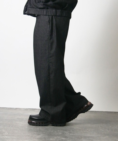 NYLAUS(ナイラス)の「【Nylaus】ワンタック センタープレス ワイドパンツ スラックス デニムパンツ セットアップ対応(その他パンツ・メンズ・ブラウン/インディゴブルー/ブラック系その他/ブラック・L/M)」の22枚目の写真
