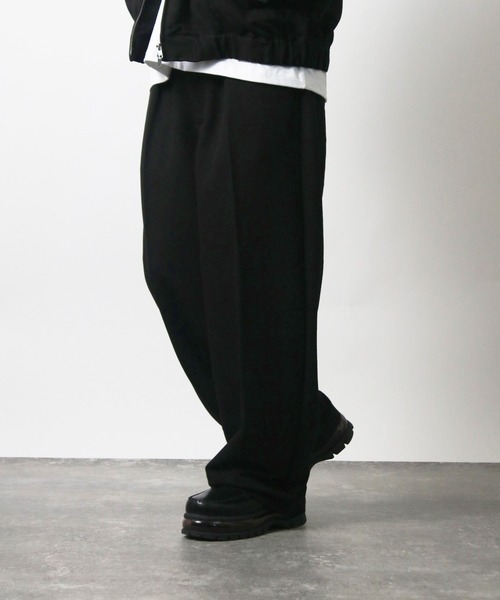 NYLAUS(ナイラス)の「【Nylaus】ワンタック センタープレス ワイドパンツ スラックス デニムパンツ セットアップ対応(その他パンツ・メンズ・ブラウン/インディゴブルー/ブラック系その他/ブラック・L/M)」の8枚目の写真