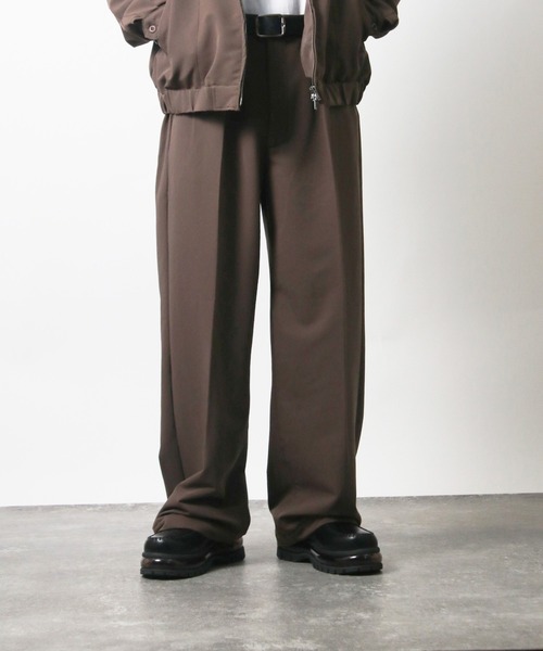 NYLAUS(ナイラス)の「【Nylaus】ワンタック センタープレス ワイドパンツ スラックス デニムパンツ セットアップ対応(その他パンツ・メンズ・ブラウン/インディゴブルー/ブラック系その他/ブラック・L/M)」の12枚目の写真