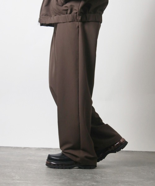 NYLAUS(ナイラス)の「【Nylaus】ワンタック センタープレス ワイドパンツ スラックス デニムパンツ セットアップ対応(その他パンツ・メンズ・ブラウン/インディゴブルー/ブラック系その他/ブラック・L/M)」の14枚目の写真