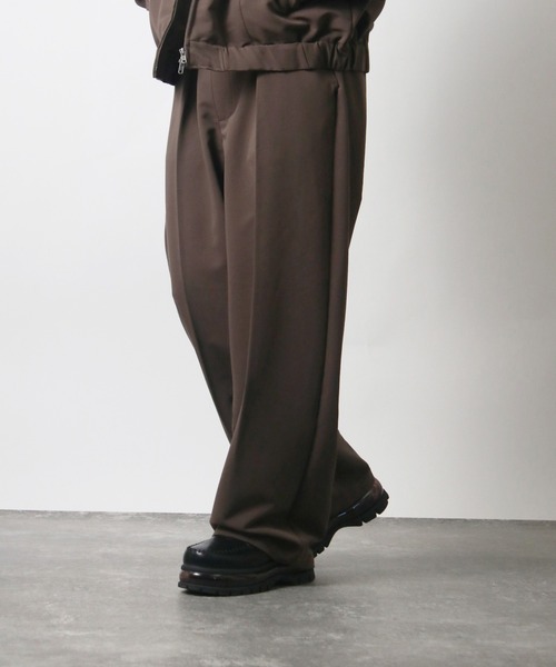 NYLAUS(ナイラス)の「【Nylaus】ワンタック センタープレス ワイドパンツ スラックス デニムパンツ セットアップ対応(その他パンツ・メンズ・ブラウン/インディゴブルー/ブラック系その他/ブラック・L/M)」の15枚目の写真