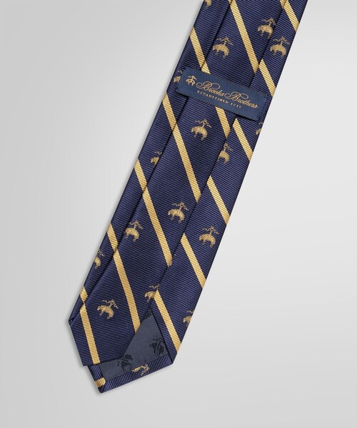 BROOKS BROTHERS（ブルックスブラザーズ）の「BB#3 バーストライプ GFジャカード レップタイ（ネクタイ・メンズ・イエロー/ホワイト・ONE SIZE）」の4枚目の写真