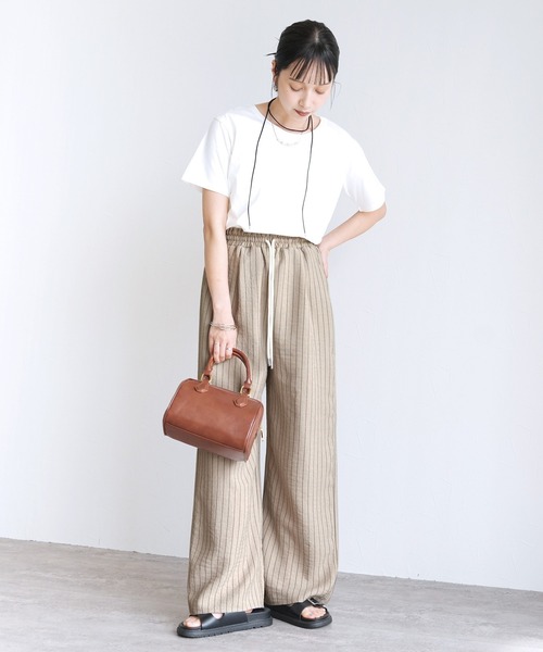 Yeoun（ヨウン）の「ストライプイージーパンツ（その他パンツ・レディース・ベージュ系/グレー系・L/M）」の6枚目の写真