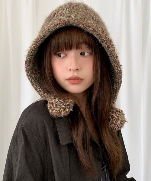 Vipoa（ヴィポア）の「Pompom mix kint cap（ネックウォーマー/スヌード・レディース・ピンク/ブラウン/チャコールグレー/オートミール/パープル系その他・FREE）」の13枚目の写真