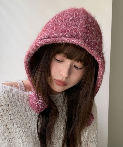 Vipoa（ヴィポア）の「Pompom mix kint cap（ネックウォーマー/スヌード・レディース・ピンク/ブラウン/チャコールグレー/オートミール/パープル系その他・FREE）」の10枚目の写真