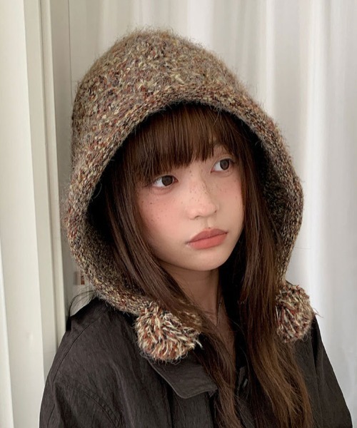 Vipoa（ヴィポア）の「Pompom mix kint cap（ネックウォーマー/スヌード・レディース・ピンク/ブラウン/チャコールグレー/オートミール/パープル系その他・FREE）」の14枚目の写真