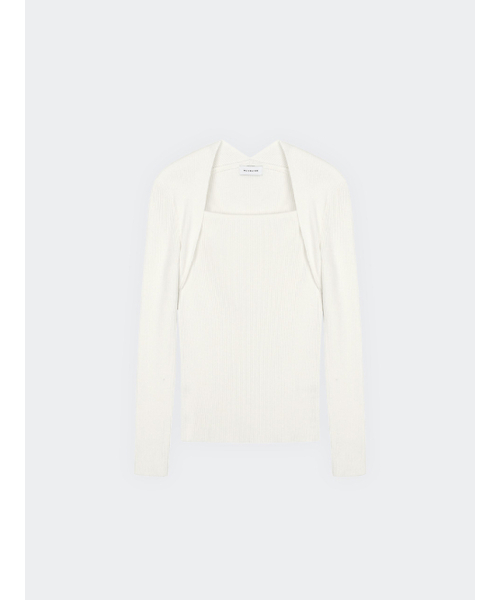 HAVELESS(ハブレス)の「MODAL BLEND SQUARE NECK KNIT TOP IVORY(ニット/セーター・レディース・その他・FREE)」の1枚目の写真