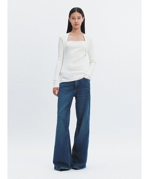HAVELESS(ハブレス)の「MODAL BLEND SQUARE NECK KNIT TOP IVORY(ニット/セーター・レディース・その他・FREE)」の3枚目の写真