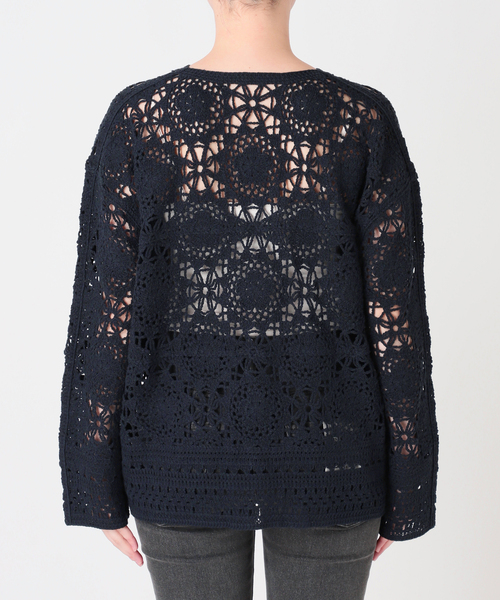 JOURNAL STANDARD relume（ジャーナルスタンダード　レリューム）の「クロシェレースクルーネックカーディガン（カーディガン/ボレロ・レディース・ネイビー/ベージュ・FREE）」の22枚目の写真