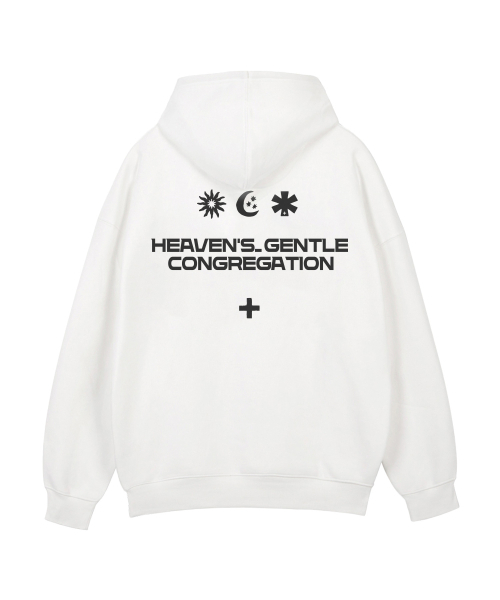 BY.L(バイエル)の「ヘブンズジェントル フードパーカー ホワイト(パーカー・メンズ・その他・L/XL/XXL)」の1枚目の写真
