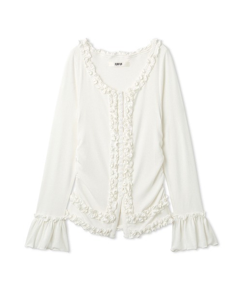 FURFUR(ファーファー)の「【WEB限定カラー】フリルカーディガン(カーディガン/ボレロ・レディース・グレー/ブラック/ライトピンク/ライトブルー/ホワイト/レッド・F)」の22枚目の写真