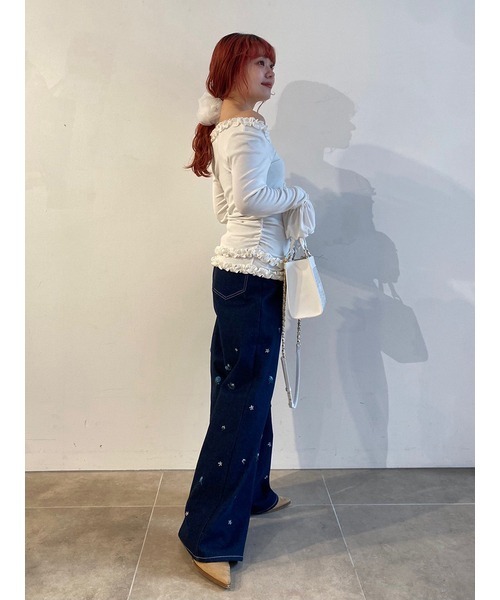 FURFUR(ファーファー)の「【WEB限定カラー】フリルカーディガン(カーディガン/ボレロ・レディース・グレー/ブラック/ライトピンク/ライトブルー/ホワイト/レッド・F)」の12枚目の写真