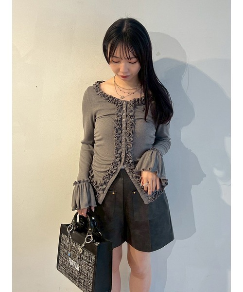 FURFUR(ファーファー)の「【WEB限定カラー】フリルカーディガン(カーディガン/ボレロ・レディース・グレー/ブラック/ライトピンク/ライトブルー/ホワイト/レッド・F)」の20枚目の写真