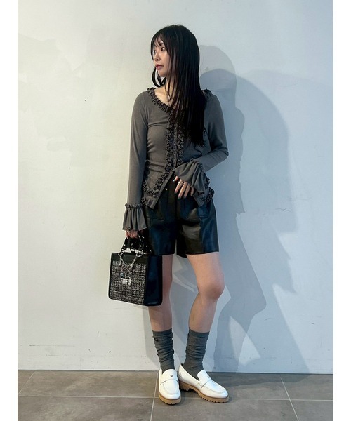 FURFUR(ファーファー)の「【WEB限定カラー】フリルカーディガン(カーディガン/ボレロ・レディース・グレー/ブラック/ライトピンク/ライトブルー/ホワイト/レッド・F)」の21枚目の写真