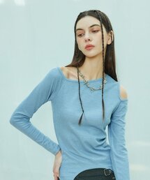 LARTIGENT（ラーティゼン）の「L9 UNBALANCE STRAP TOP(BLUE)（Tシャツ/カットソー）」