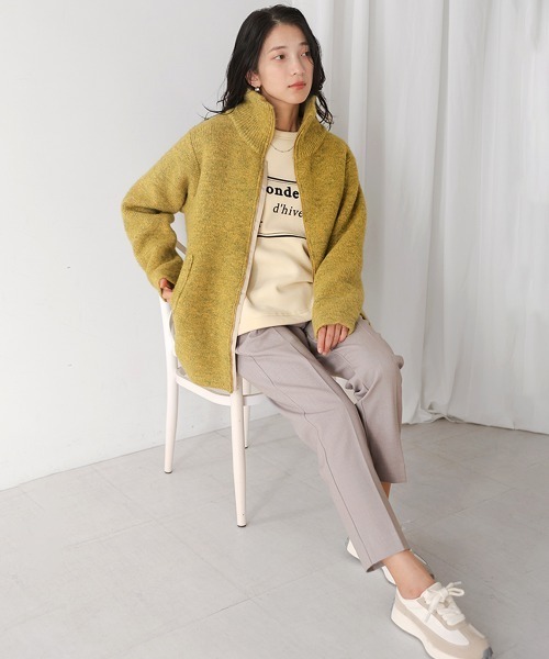 Bou Jeloud（ブージュルード）の「シャギーニットジップコート（その他アウター・レディース・グリーン・FREE）」の3枚目の写真