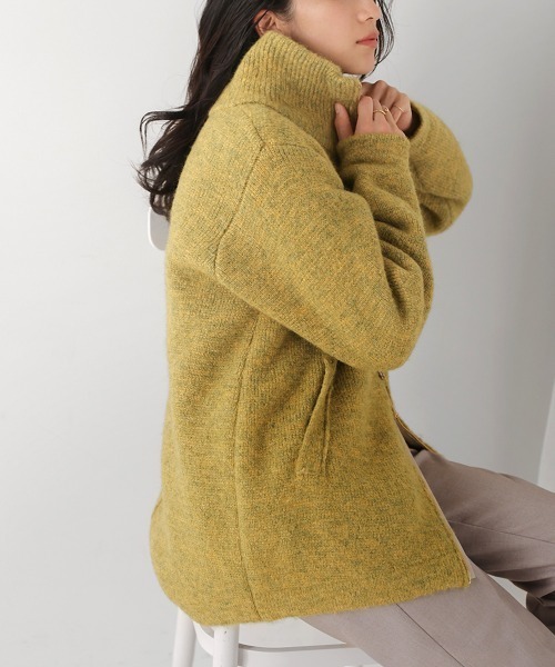 Bou Jeloud（ブージュルード）の「シャギーニットジップコート（その他アウター・レディース・グリーン・FREE）」の5枚目の写真