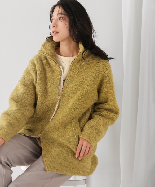 Bou Jeloud（ブージュルード）の「シャギーニットジップコート（その他アウター・レディース・グリーン・FREE）」の7枚目の写真