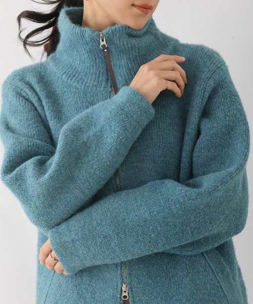 Bou Jeloud（ブージュルード）の「シャギーニットジップコート（その他アウター・レディース・グリーン・FREE）」の14枚目の写真