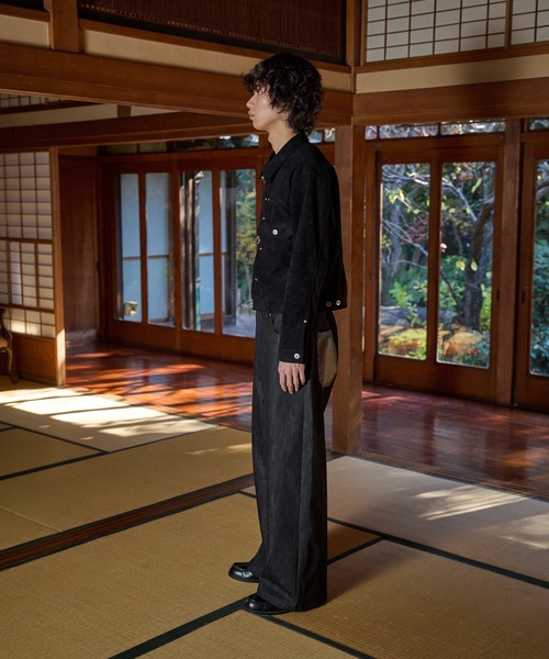 kutir（クティール）の「SYNTHETIC LEATHER PATCH DESIGN RIGID BUGGY PANTS／合成皮革パッチデザインリジットバギーパンツ（デニムパンツ・メンズ・ブラック/インディゴブルー・SMALL/MEDIUM/LARGE）」の12枚目の写真