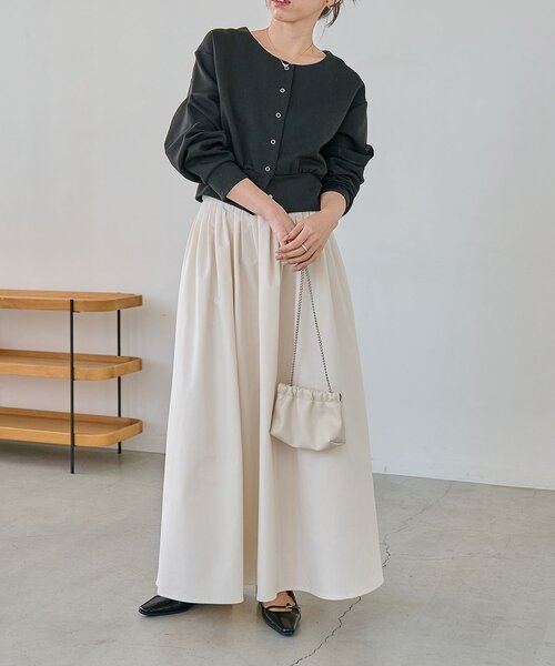 CAPRICIEUX LE'MAGE（カプリシューレマージュ）の「ダンボールタックスリーブカーディガン（Tシャツ/カットソー・レディース・オフホワイト/グレー/ブラック/ベージュ・FREE）」の20枚目の写真