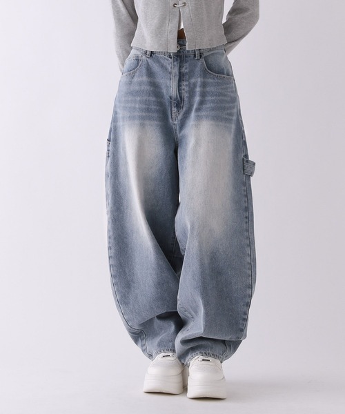 repipi armario（レピピ アルマリオ）の「デニムカーブペインターパンツ（デニムパンツ・キッズ・カモフラージュ/ブラック/ブルー・MEDIUM/LARGE/SMALL）」の2枚目の写真