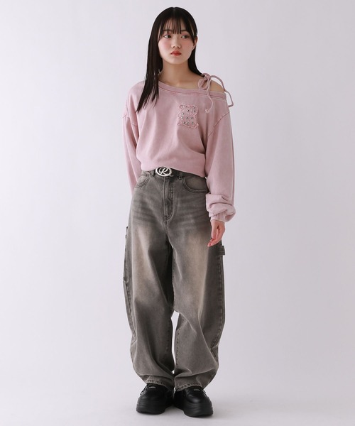 repipi armario（レピピ アルマリオ）の「デニムカーブペインターパンツ（デニムパンツ・キッズ・カモフラージュ/ブラック/ブルー・MEDIUM/LARGE/SMALL）」の4枚目の写真