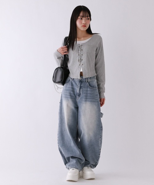 repipi armario（レピピ アルマリオ）の「デニムカーブペインターパンツ（デニムパンツ・キッズ・カモフラージュ/ブラック/ブルー・MEDIUM/LARGE/SMALL）」の11枚目の写真