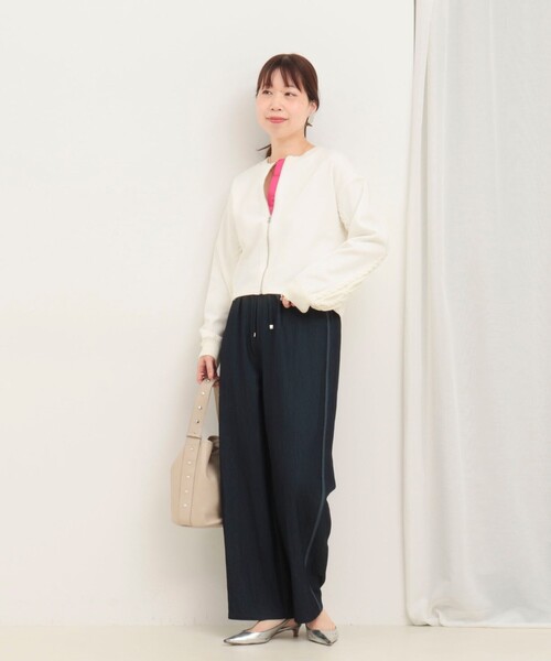 MICO COULIER（ミコクリエ）の「ケーブルドッキングカーディガン（カーディガン/ボレロ・レディース・オフホワイト/ライトグレー・38）」の3枚目の写真